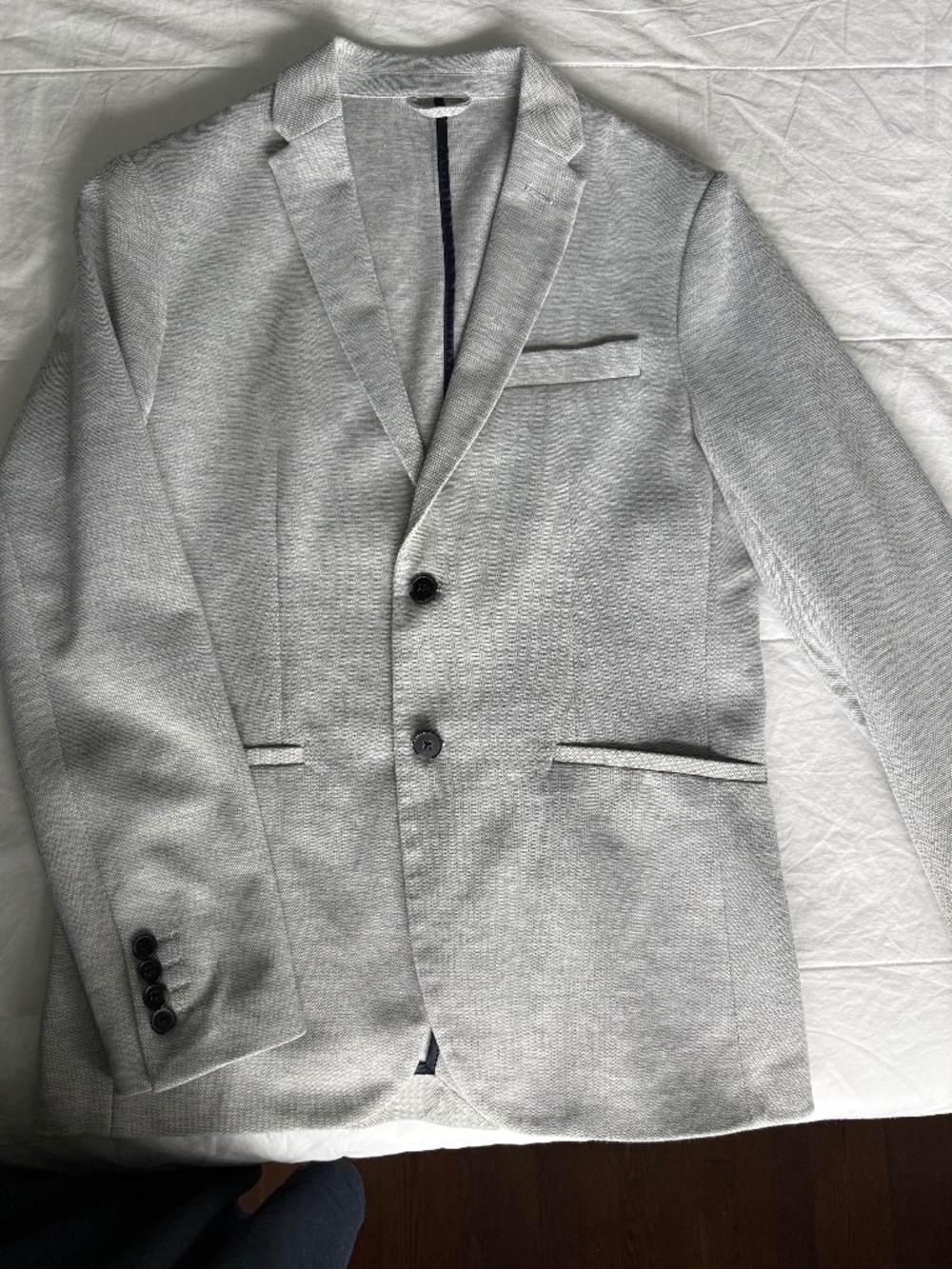 Zara Men's Light Gray Knit Blazer | Size Medium | Casual Sport Coat